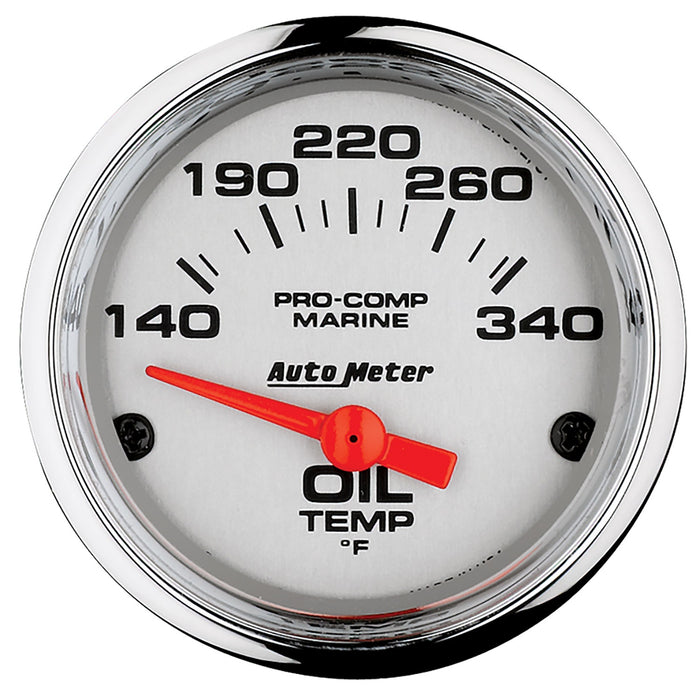 AutoMeter 200764-35 2-1/16in. OIL TEMPERATURE; 140-340 deg.F; MARINE CHROME ULTRA-LITE - Truck Part Superstore