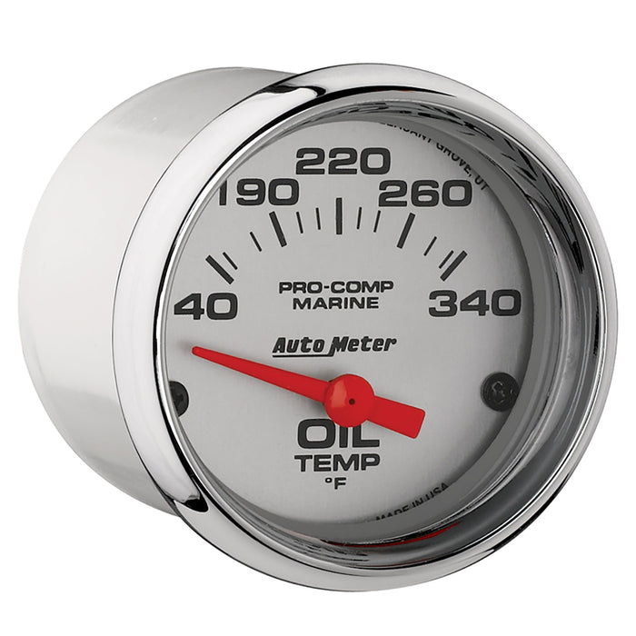 AutoMeter 200764-35 2-1/16in. OIL TEMPERATURE; 140-340 deg.F; MARINE CHROME ULTRA-LITE - Truck Part Superstore