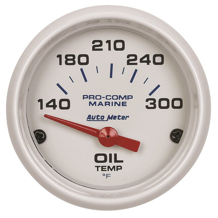 AutoMeter 200764 GAUGE; OIL TEMP; 2 1/16in.; 140-300deg.F; ELECTRIC; MARINE WHITE - Truck Part Superstore