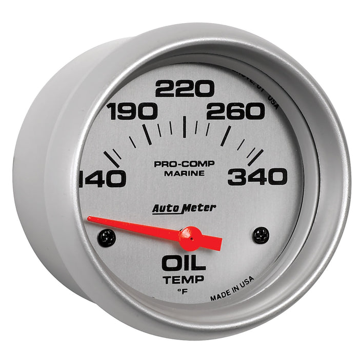 AutoMeter 200765-33 2-5/8in. OIL TEMPERATURE; 140-340 deg.F; MARINE SILVER ULTRA-LITE - Truck Part Superstore