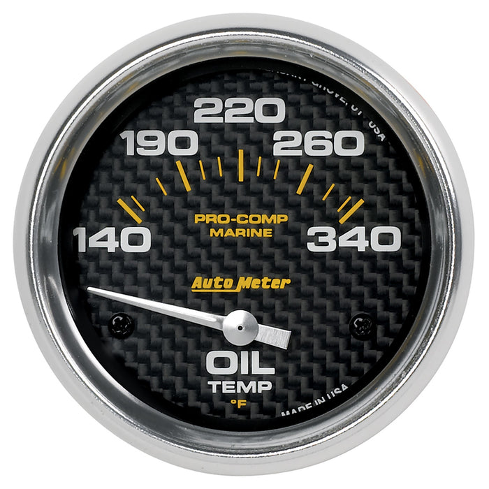 AutoMeter 200765-40 GAUGE; OIL TEMP; 2 5/8in.; 140-300deg.F; ELECTRIC; MARINE CARBON FIBER - Truck Part Superstore
