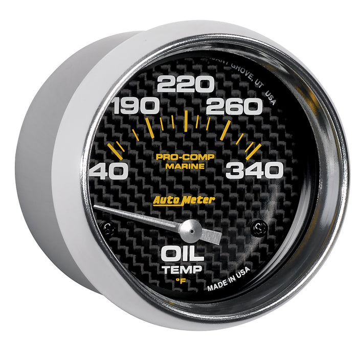 AutoMeter 200765-40 GAUGE; OIL TEMP; 2 5/8in.; 140-300deg.F; ELECTRIC; MARINE CARBON FIBER - Truck Part Superstore