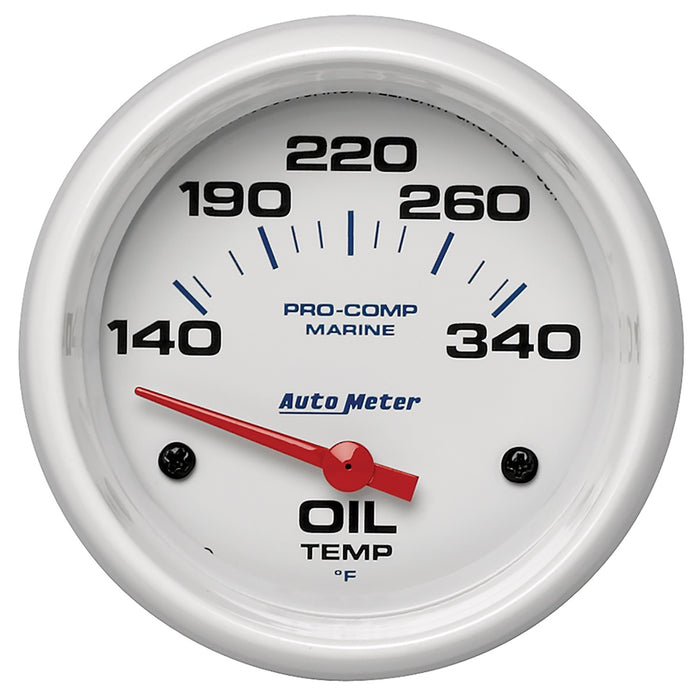 AutoMeter 200765 GAUGE; OIL TEMP; 2 5/8in.; 140-300deg.F; ELECTRIC; MARINE WHITE - Truck Part Superstore