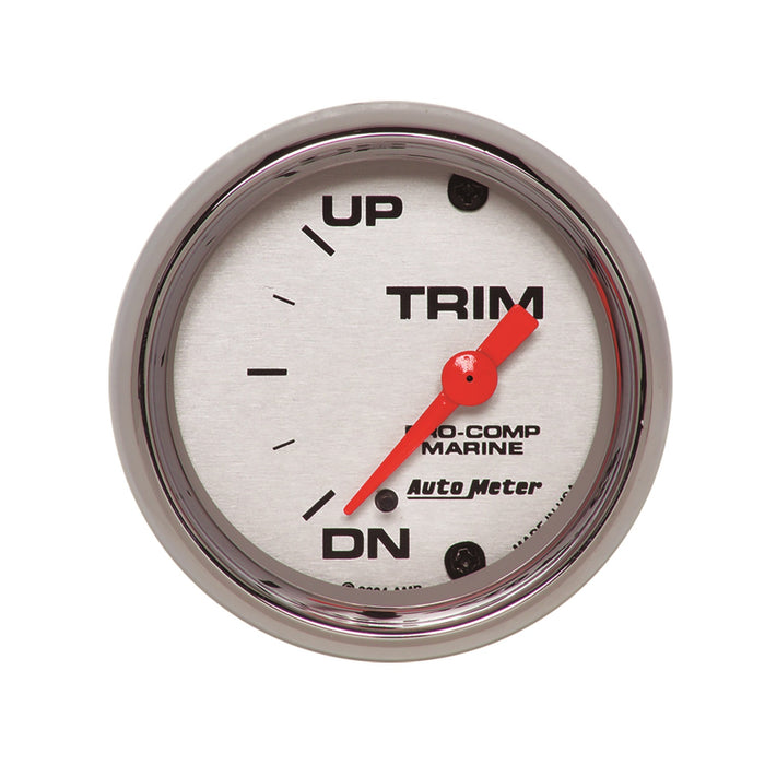 AutoMeter 200766-35 GAUGE; TRIM LEVEL; 2 1/16in.; 0ODOWN-90OUP; ELECTRIC; MARINE CHROME - Truck Part Superstore