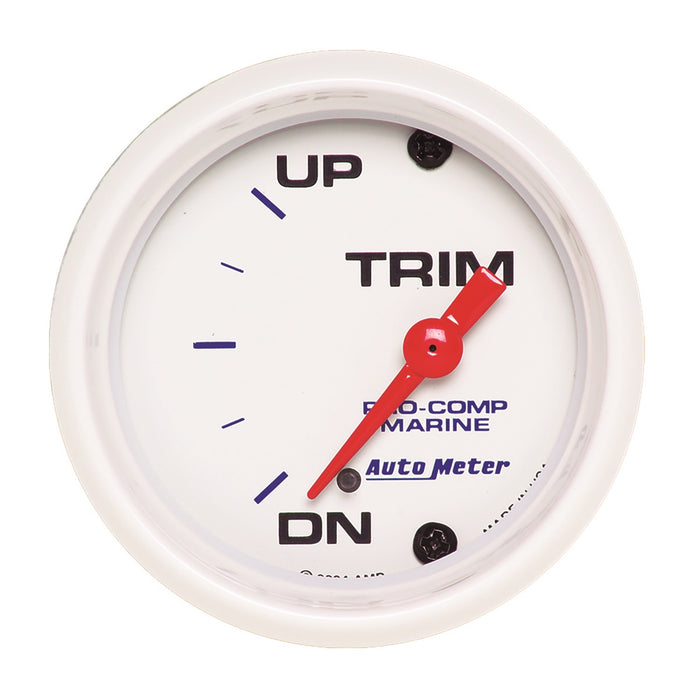 AutoMeter 200766 GAUGE; TRIM LEVEL; 2 1/16in.; 0ODOWN-90OUP; ELECTRIC; MARINE WHITE - Truck Part Superstore