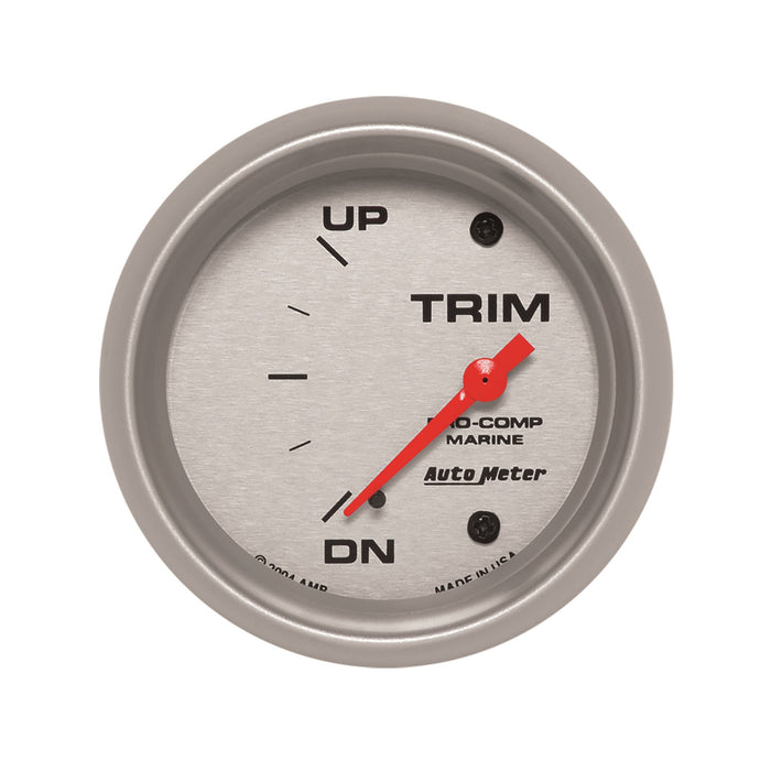 AutoMeter 200767-33 GAUGE; TRIM LEVEL; 2 5/8in.; 0ODOWN-90OUP; ELECTRIC; MARINE SILVER - Truck Part Superstore