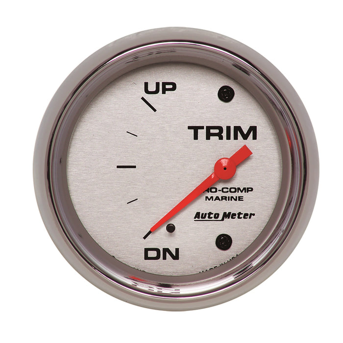 AutoMeter 200767-35 GAUGE; TRIM LEVEL; 2 5/8in.; 0ODOWN-90OUP; ELECTRIC; MARINE CHROME - Truck Part Superstore
