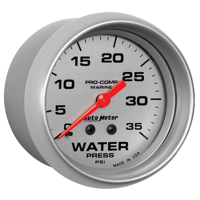 AutoMeter 200773-33 GAUGE; WATER PRESS; 2 5/8in.; 35PSI; MECHANICAL; MARINE SILVER - Truck Part Superstore