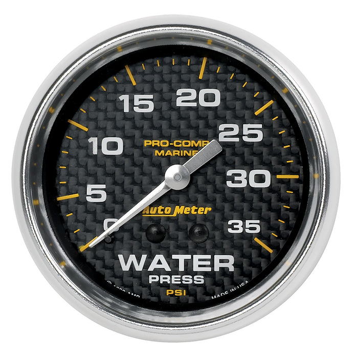 AutoMeter 200773-40 GAUGE; WATER PRESS; 2 5/8in.; 35PSI; MECHANICAL; MARINE CARBON FIBER - Truck Part Superstore
