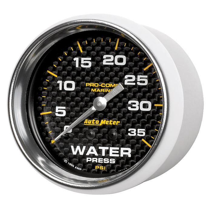 AutoMeter 200773-40 GAUGE; WATER PRESS; 2 5/8in.; 35PSI; MECHANICAL; MARINE CARBON FIBER - Truck Part Superstore