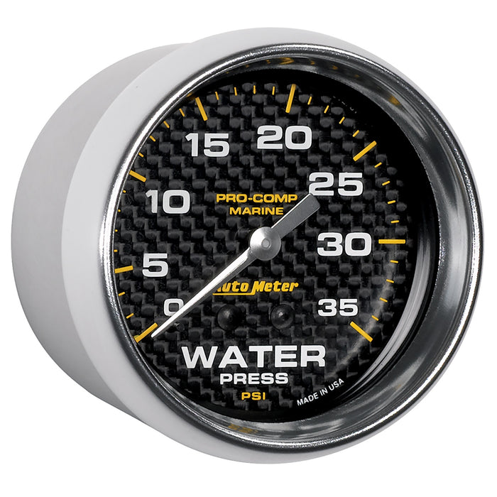 AutoMeter 200773-40 GAUGE; WATER PRESS; 2 5/8in.; 35PSI; MECHANICAL; MARINE CARBON FIBER - Truck Part Superstore