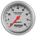 AutoMeter 200779-33 3-3/8in. IN-DASH TACHOMETER; 0-8;000 RPM; MARINE SILVER ULTRA-LITE - Truck Part Superstore
