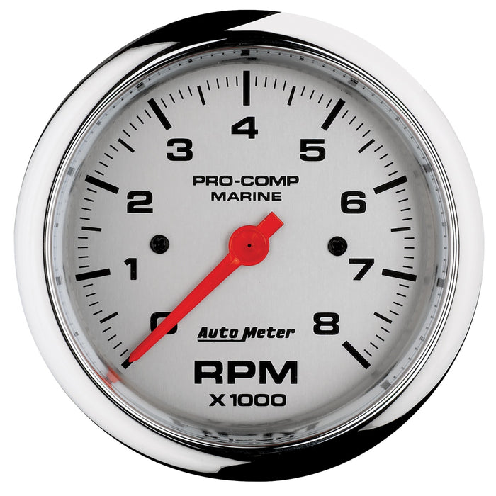 AutoMeter 200779-35 3-3/8in. IN-DASH TACHOMETER; 0-8;000 RPM; MARINE CHROME ULTRA-LITE - Truck Part Superstore