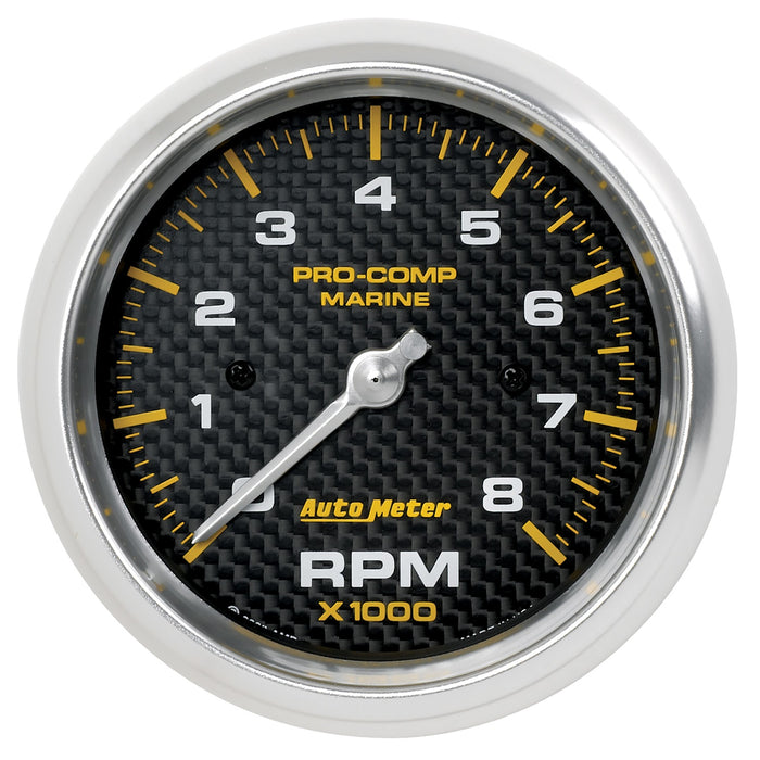 AutoMeter 200779-40 3-3/8in. IN-DASH TACHOMETER; 0-8;000 RPM; MARINE CARBON FIBER - Truck Part Superstore