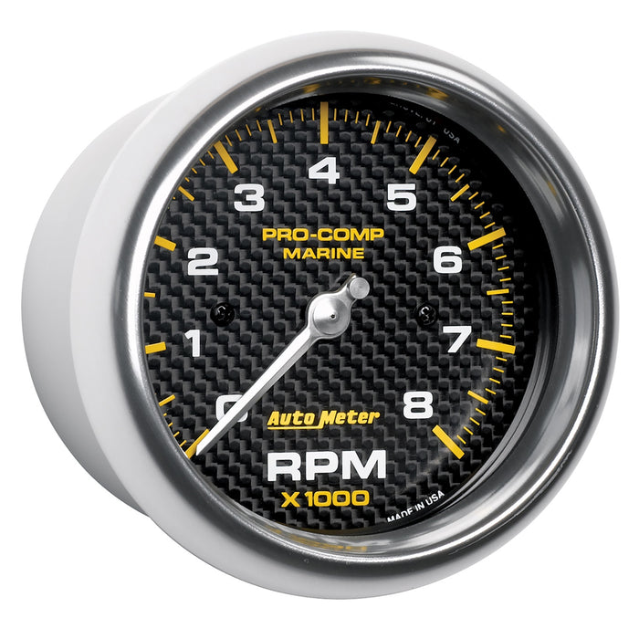 AutoMeter 200779-40 3-3/8in. IN-DASH TACHOMETER; 0-8;000 RPM; MARINE CARBON FIBER - Truck Part Superstore