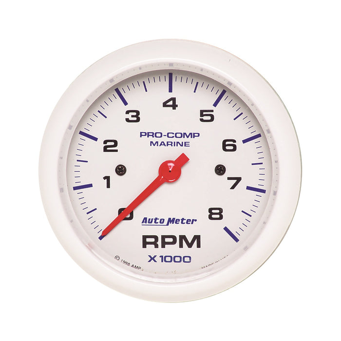AutoMeter 200779 3-3/8in. IN-DASH TACHOMETER; 0-8;000 RPM; MARINE WHITE - Truck Part Superstore