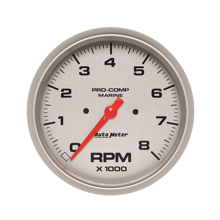 AutoMeter 200797-33 5in. IN-DASH TACHOMETER; 0-8;000 RPM; MARINE SILVER ULTRA-LITE - Truck Part Superstore