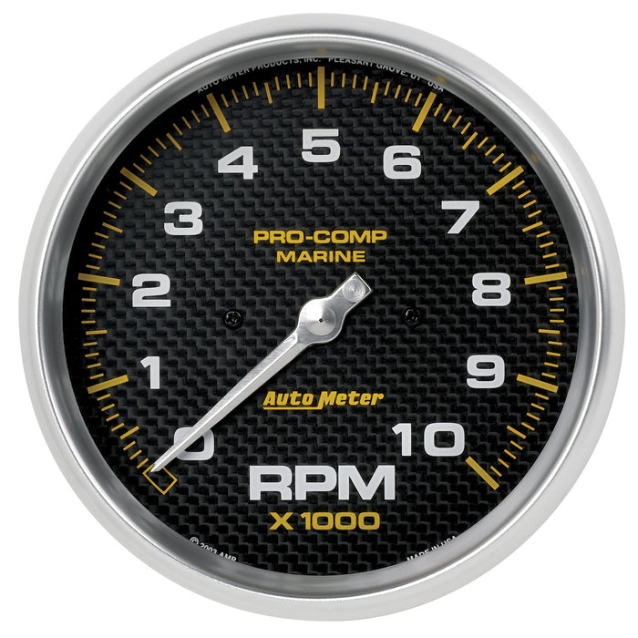 AutoMeter 200801-40 5in. IN-DASH TACHOMETER; 0-10;000 RPM; MARINE CARBON FIBER - Truck Part Superstore