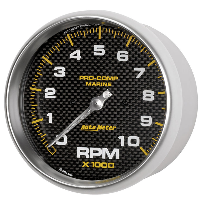 AutoMeter 200801-40 5in. IN-DASH TACHOMETER; 0-10;000 RPM; MARINE CARBON FIBER - Truck Part Superstore
