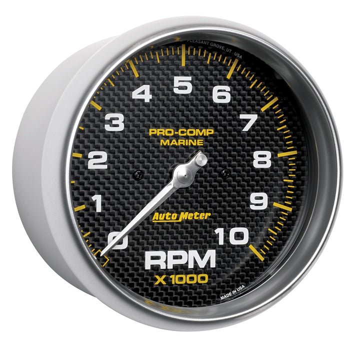 AutoMeter 200801-40 5in. IN-DASH TACHOMETER; 0-10;000 RPM; MARINE CARBON FIBER - Truck Part Superstore