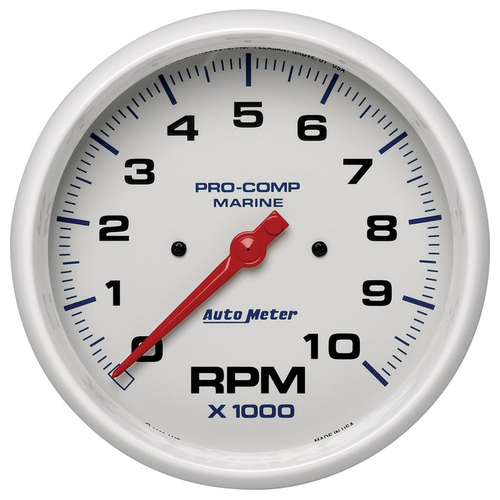 AutoMeter 200801 5in. IN-DASH TACHOMETER; 0-10;000 RPM; MARINE WHITE - Truck Part Superstore