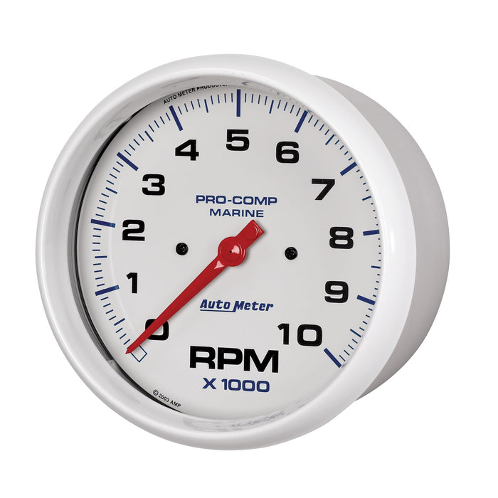 AutoMeter 200801 5in. IN-DASH TACHOMETER; 0-10;000 RPM; MARINE WHITE - Truck Part Superstore