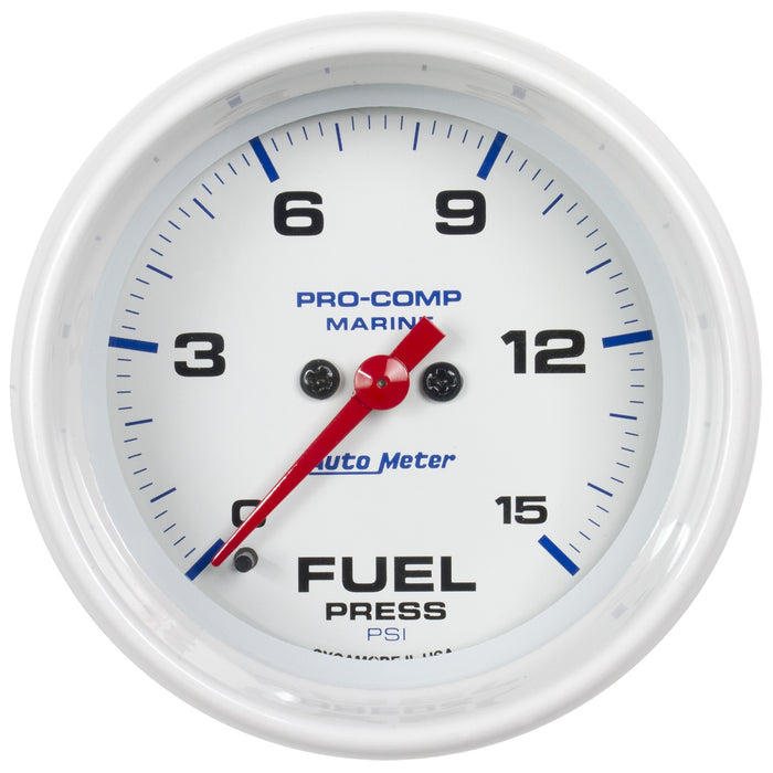 AutoMeter 200848 GAUGE; FUEL PRESSURE; 2 1/16in.; 15PSI; DIGITAL STEPPER MOTOR; MARINE WHITE - Truck Part Superstore