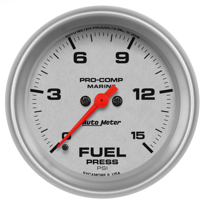 AutoMeter 200849-33 GAUGE; FUEL PRESSURE; 2 5/8in.; 15PSI; DIGITAL STEPPER MOTOR; MARINE SILVER - Truck Part Superstore
