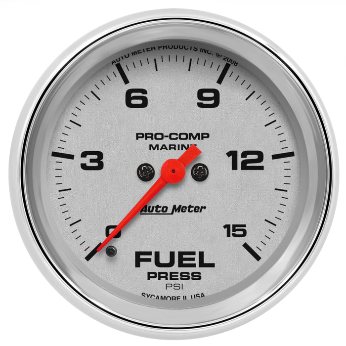 AutoMeter 200849-35 GAUGE; FUEL PRESSURE; 2 5/8in.; 15PSI; DIGITAL STEPPER MOTOR; MARINE CHROME - Truck Part Superstore