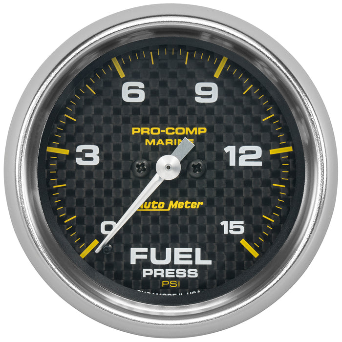 AutoMeter 200849-40 GAUGE; FUEL PRESSURE; 2 5/8in.; 15PSI; DIGITAL STEPPER MOTOR; MARINE CARBON FIBE - Truck Part Superstore