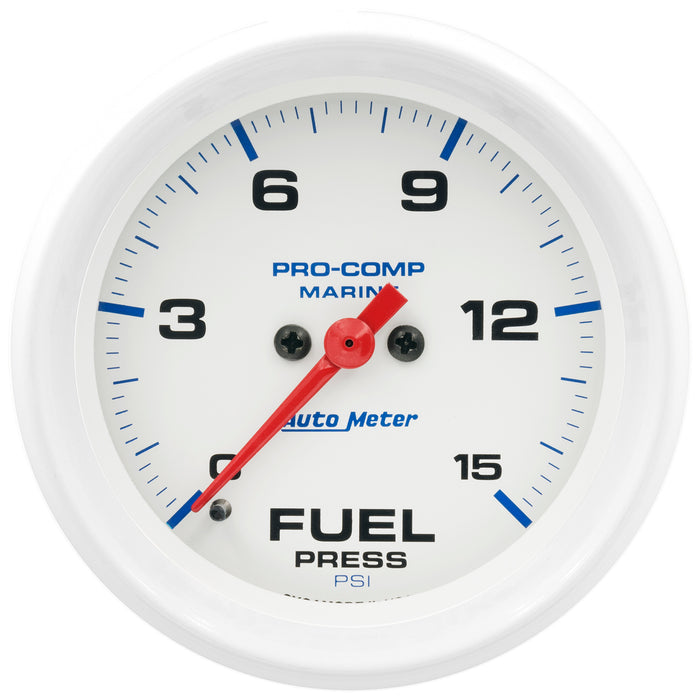 AutoMeter 200849 GAUGE; FUEL PRESSURE; 2 5/8in.; 15PSI; DIGITAL STEPPER MOTOR; MARINE WHITE - Truck Part Superstore