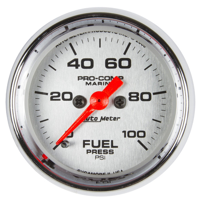 AutoMeter 200850-35 GAUGE; FUEL PRESSURE; 2 1/16in.; 100PSI; DIGITAL STEPPER MOTOR; MARINE CHROME - Truck Part Superstore