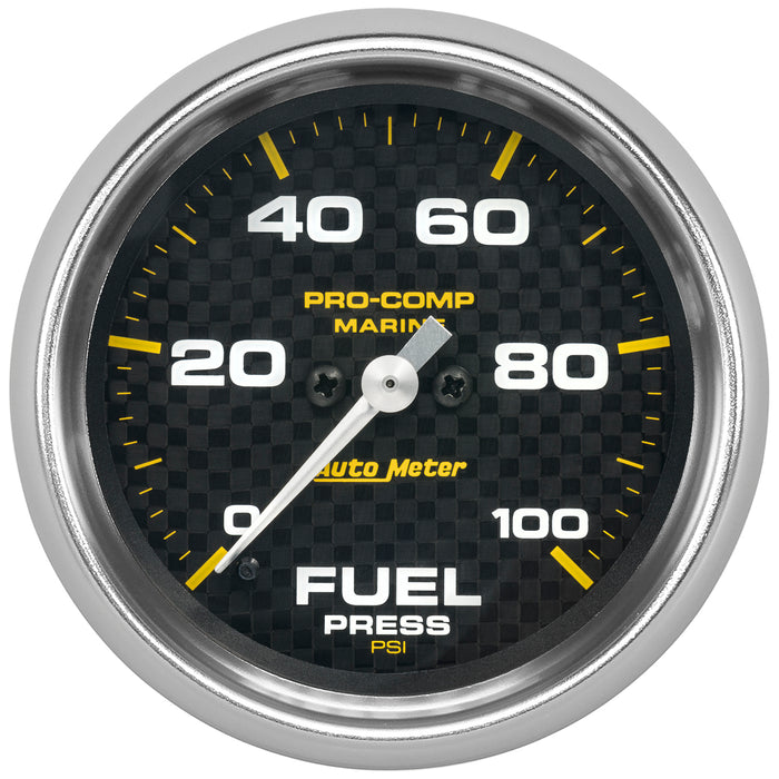 AutoMeter 200851-40 GAUGE; FUEL PRESSURE; 2 5/8in.; 100PSI; DIGITAL STEPPER MOTOR; MARINE CARBON FIB - Truck Part Superstore