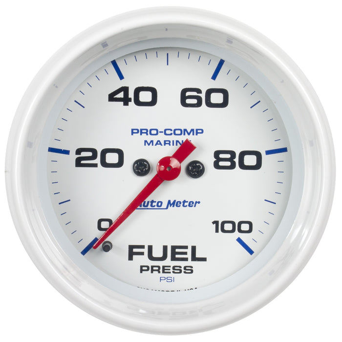 AutoMeter 200851 GAUGE; FUEL PRESSURE; 2 5/8in.; 100PSI; DIGITAL STEPPER MOTOR; MARINE WHITE - Truck Part Superstore