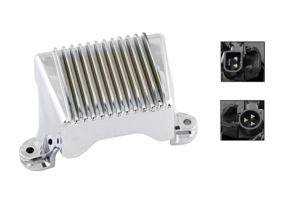 ACCEL 201136C Voltage Regulator; Motorcycle; Fits 2006-08 Harley Davidson Touring; Chrome; - Truck Part Superstore
