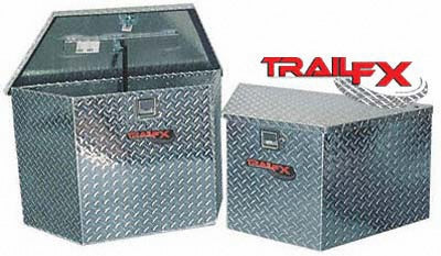 TrailFX 201191 Trailer Tongue Sgl Lid Dia Tread Bright Pol 16 Gauge Alum 34x16x13 - Truck Part Superstore
