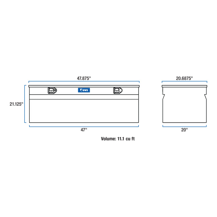 UWS EC20261 UWS EC20261 48-Inch Heavy-Wall Aluminum Cargo Carrier Box; RigidCore Lid - Truck Part Superstore