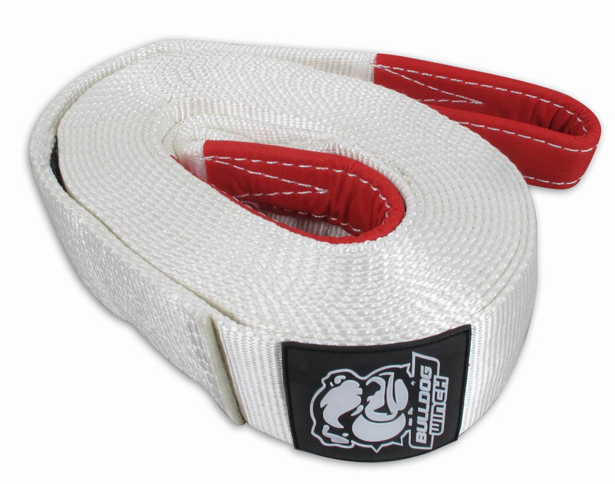 Bulldog Winch 20134 Snatch Strap 3 inchx30 Foot 19.8k BS 10k WLL White Bulldog Winch - Truck Part Superstore