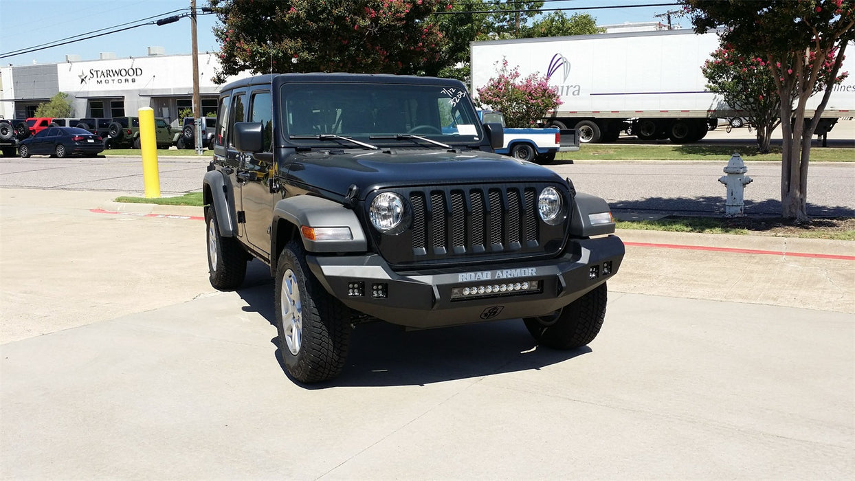 Road Armor 5184F0B Stealth Winch Front Bumper Sport/Sahara; Full Width; Steel; Satin Black; - Truck Part Superstore
