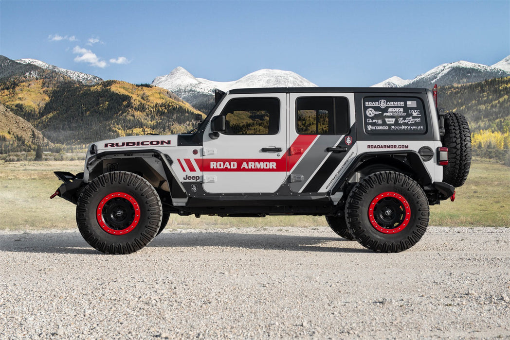 Road Armor 5182F3B Stealth Winch Front Bumper; Mid Width; Sheetmetal Bar Guard; Steel; Satin Black; - Truck Part Superstore