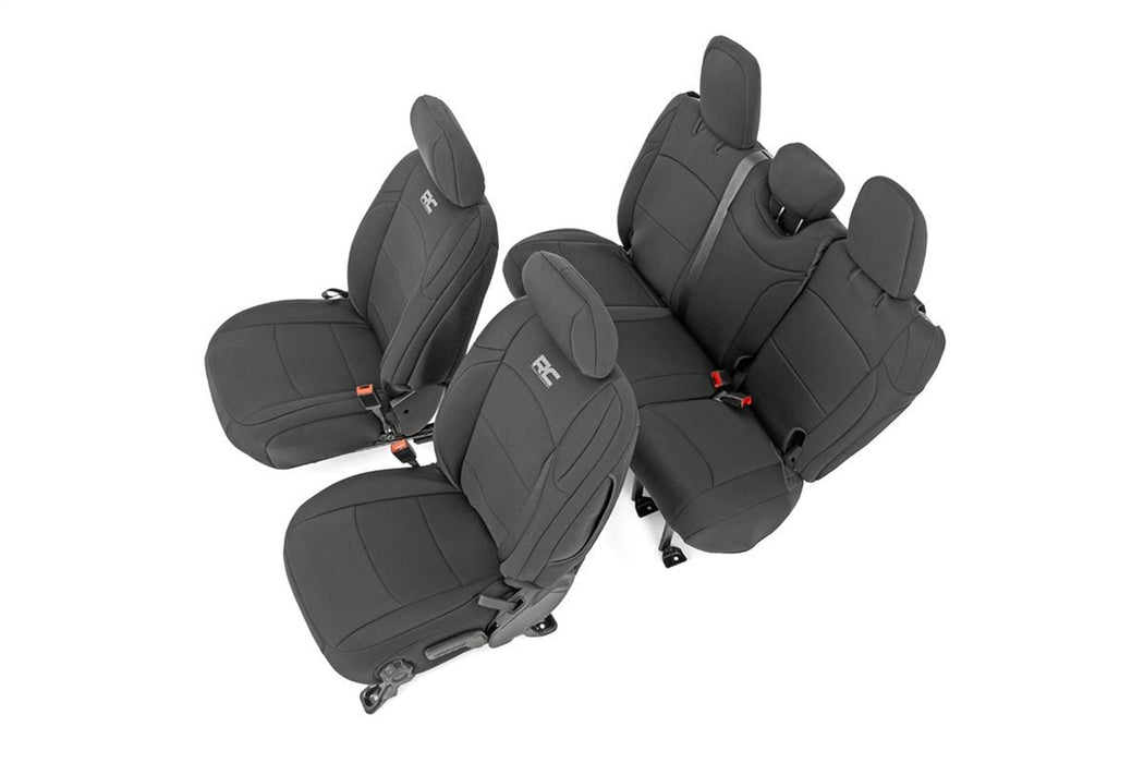 Rough Country 91010 Jeep Neoprene Seat Cover Set Black 18-20 Wrangler JL Unlimited Rough Country - Truck Part Superstore