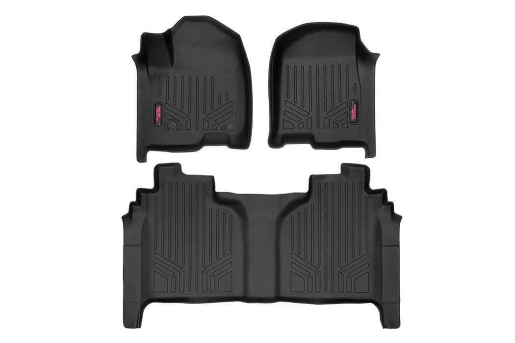 Rough Country M-21612 Heavy Duty Floor Mats Front/Rear-19-20 Silverado/Sierra Crew Cab Rough Country - Truck Part Superstore