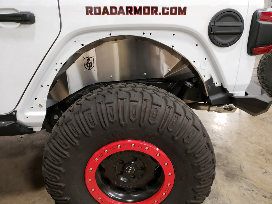 Road Armor 518LFR0Z Stealth Body Armor; Fender Liner; Rear; Raw Stainless Steel; - Truck Part Superstore