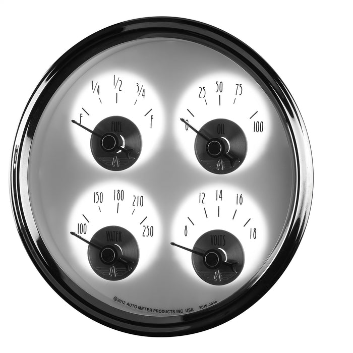 AutoMeter 2019 5in. QUAD GAUGE; 100 PSI/100-250 deg.F/8-18V/240-33 O; PRESTIGE PEARL - Truck Part Superstore