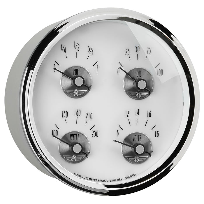 AutoMeter 2019 5in. QUAD GAUGE; 100 PSI/100-250 deg.F/8-18V/240-33 O; PRESTIGE PEARL - Truck Part Superstore