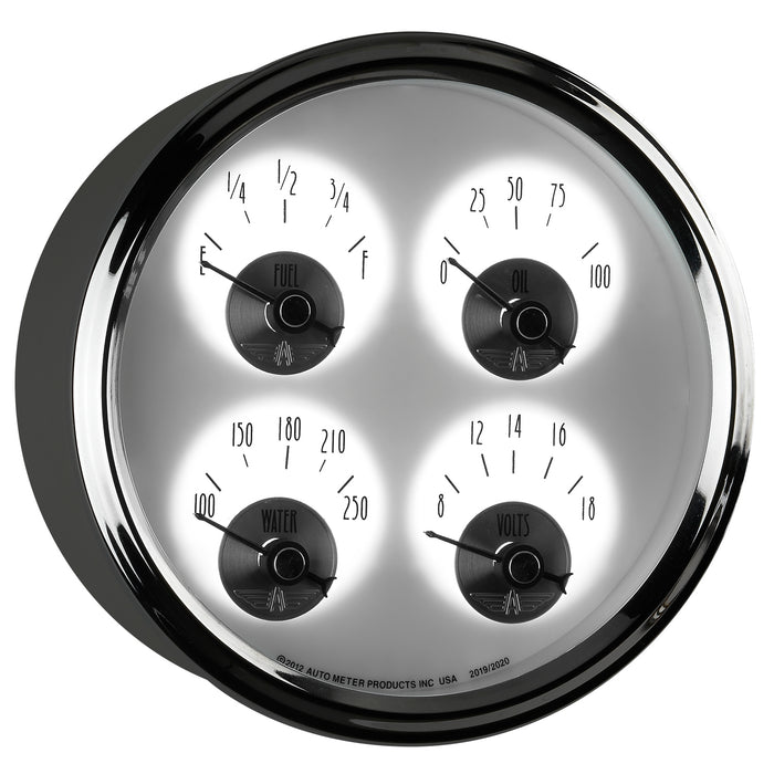AutoMeter 2019 5in. QUAD GAUGE; 100 PSI/100-250 deg.F/8-18V/240-33 O; PRESTIGE PEARL - Truck Part Superstore