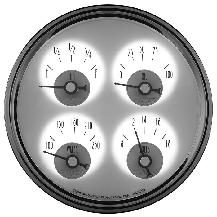 AutoMeter 2019 5in. QUAD GAUGE; 100 PSI/100-250 deg.F/8-18V/240-33 O; PRESTIGE PEARL - Truck Part Superstore