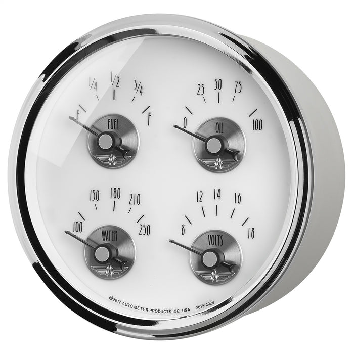 AutoMeter 2020 5in. QUAD GAUGE; 100 PSI/100-250 deg.F/8-18V/0-90 O; PRESTIGE PEARL - Truck Part Superstore