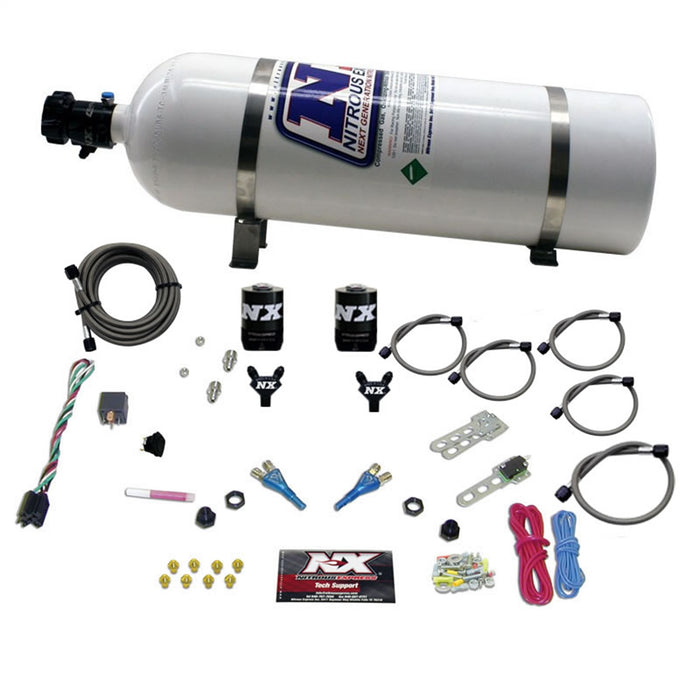 Nitrous Express 20213-15 DODGE 92-95 TBI (50-75-100-125HP) DUAL NOZZLE WITH 15LB BOTTLE - Truck Part Superstore