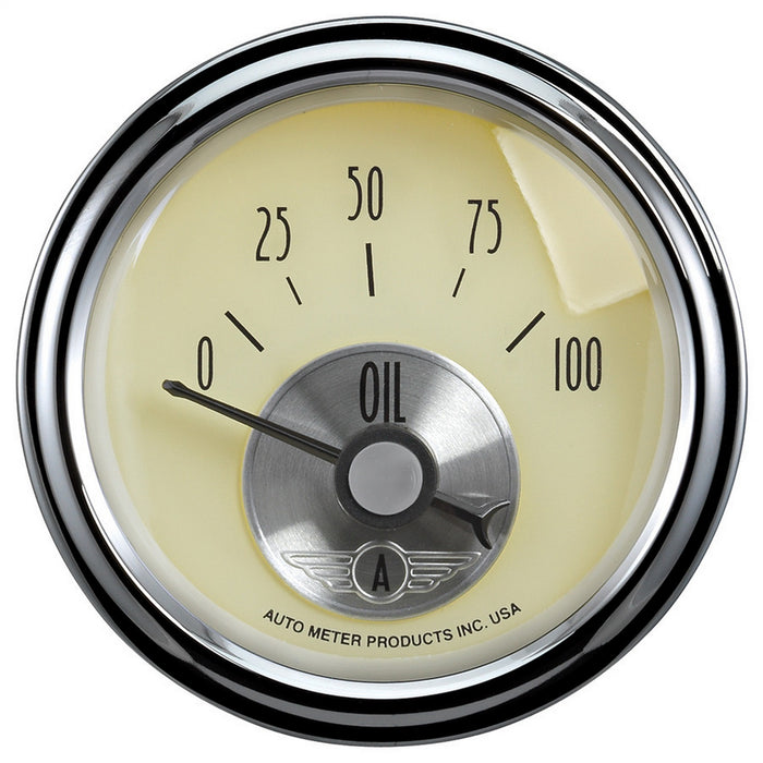 AutoMeter 2027 GAUGE; OIL PRESS; 2 1/16in.; 100PSI; ELEC; PRESTIGE ANTQ. IVORY - Truck Part Superstore